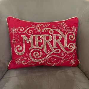 Merry Christmas pillow embroidered